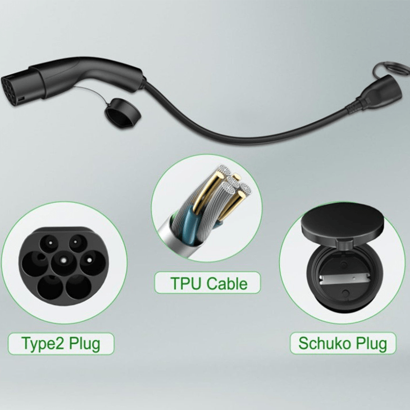 Type 2 to Schuko Socket Cable - T-Launch
