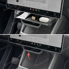 Under Central Control Screen Hidden Storage Box with Tray for Tesla Model Y Juniper 2025+ - T-Launch