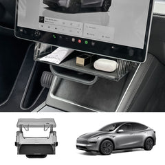 Under Central Control Screen Hidden Storage Box with Tray for Tesla Model Y Juniper 2025+ - T-Launch