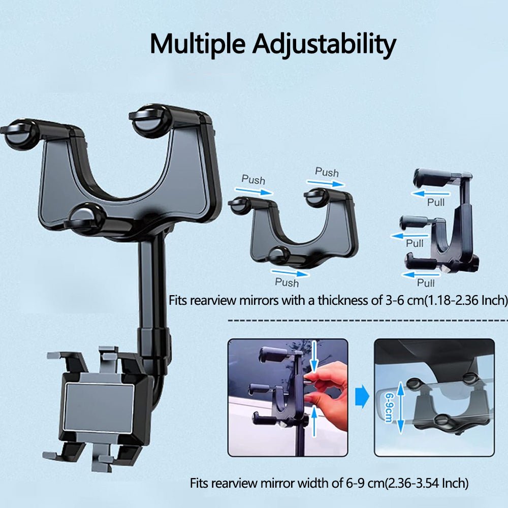 Universal Adjustable Rearview Mirror Phone Mount - T-Launch