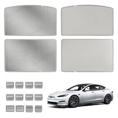 Upgrade Built-in Reflective Sunroof Sunshade for 2021+ Model S- Lightweight Reflective Silver Coated Sun Visor - T-Launch