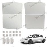 Upgrade Built-in Reflective Sunroof Sunshade for 2024+ Model 3 Highland - Lightweight Reflective Silver Coated Sun Visor - T-Launch