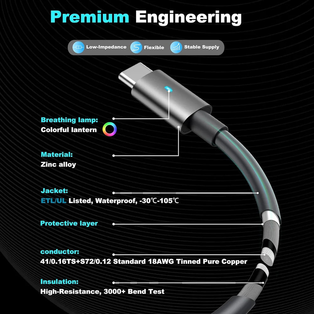 USB-C to DC Cable with LED Indicator for Starlink Mini - T-Launch
