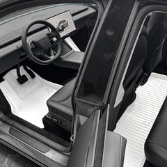 White All Weather TPE Interior Floor Mats Cargo Liners Set for Tesla Model Y Juniper 2025+ - T-Launch