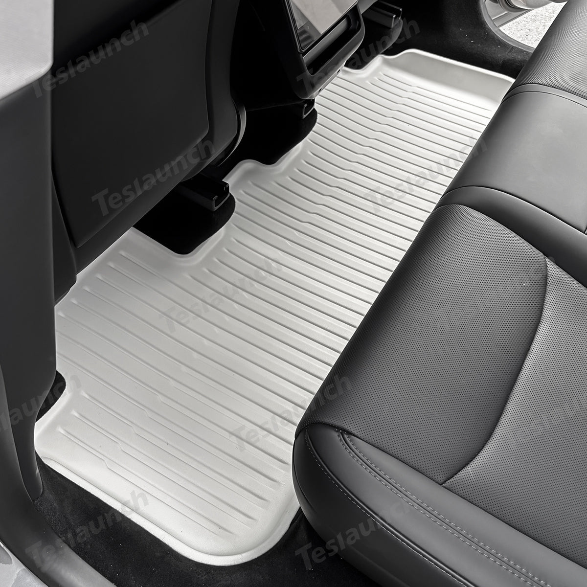 White All Weather TPE Interior Floor Mats Cargo Liners Set for Tesla Model Y Juniper 2025+ - T-Launch