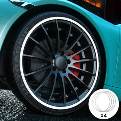 White Aluminum Alloy Wheel Rim Protector- Fits All Cars - T-Launch
