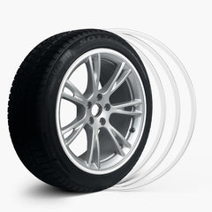White Aluminum Alloy Wheel Rim Protector- Fits All Cars - T-Launch