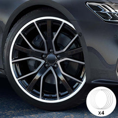 White Aluminum Alloy Wheel Rim Protector- Fits All Cars - T-Launch
