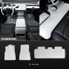 White TPE All Weather Floor Mat for Tesla Model 3/Y - T-Launch