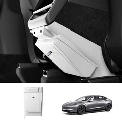 Rear Console Anti-Kick Panel Storage Box for Tesla Model 3/Y 2024+