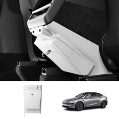 Rear Console Anti-Kick Panel Storage Box for Tesla Model 3/Y 2024+