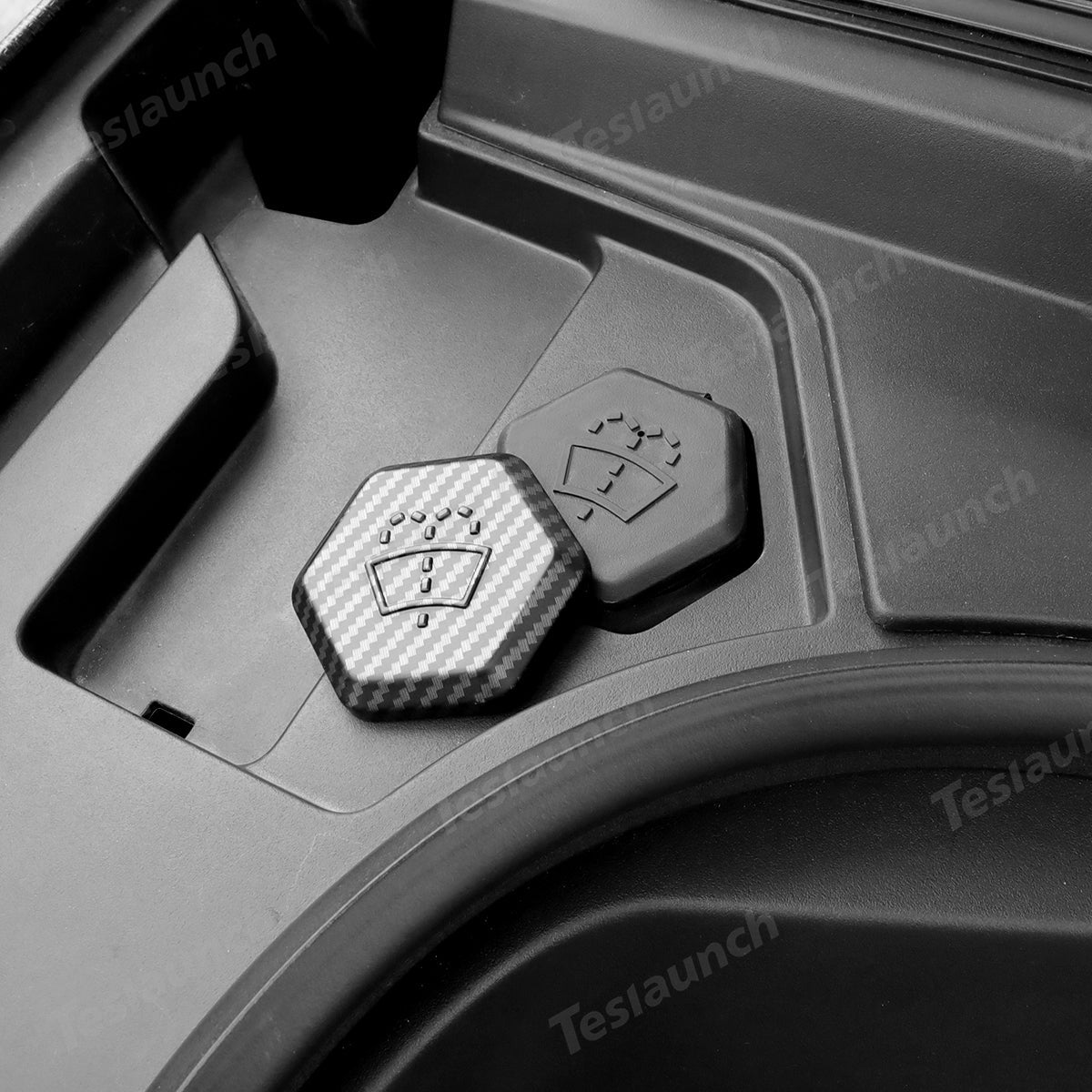 Windshield Washer Fluid Filler Cap Trim Cover (Carbon Fiber Pattern ABS) for Cybertruck - T-Launch
