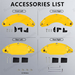 Yellow 2021-2026 Model S/X Brake Caliper Covers (4Pcs) for Tesla - T-Launch