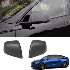 Model Y Side Door Mirror Cover (Carbon Fiber Pattern ABS) (1 pair) (2020-2023) - TESLAUNCH
