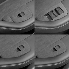 Alcantara Window Switch Button Covers (4 Pcs) For Tesla Model 3/Y (2017-2023)-for Left Hand Drive