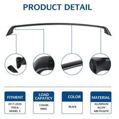 Model 3 & Model Σχάρα οροφής αλουμινίου Y, εγκάρσιες ράβδοι φορτίου (σετ 2 τεμαχίων) για Tesla(2017-2025)