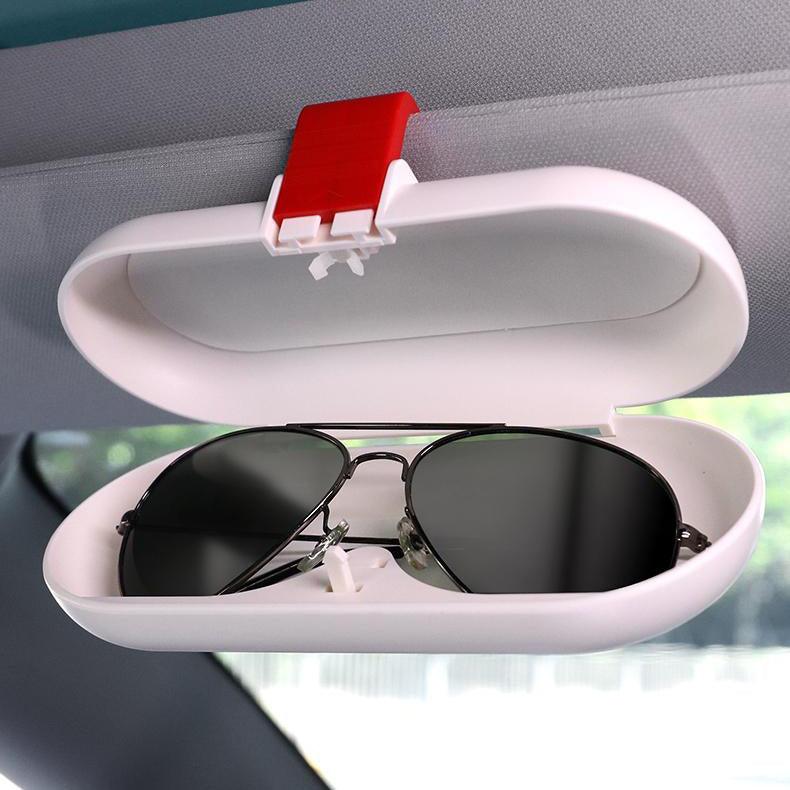 Tesla Glasses Case Sun Visor Card Storage Sunglasses Storage Box for Model 3/Y/X/S (2012-2023), White