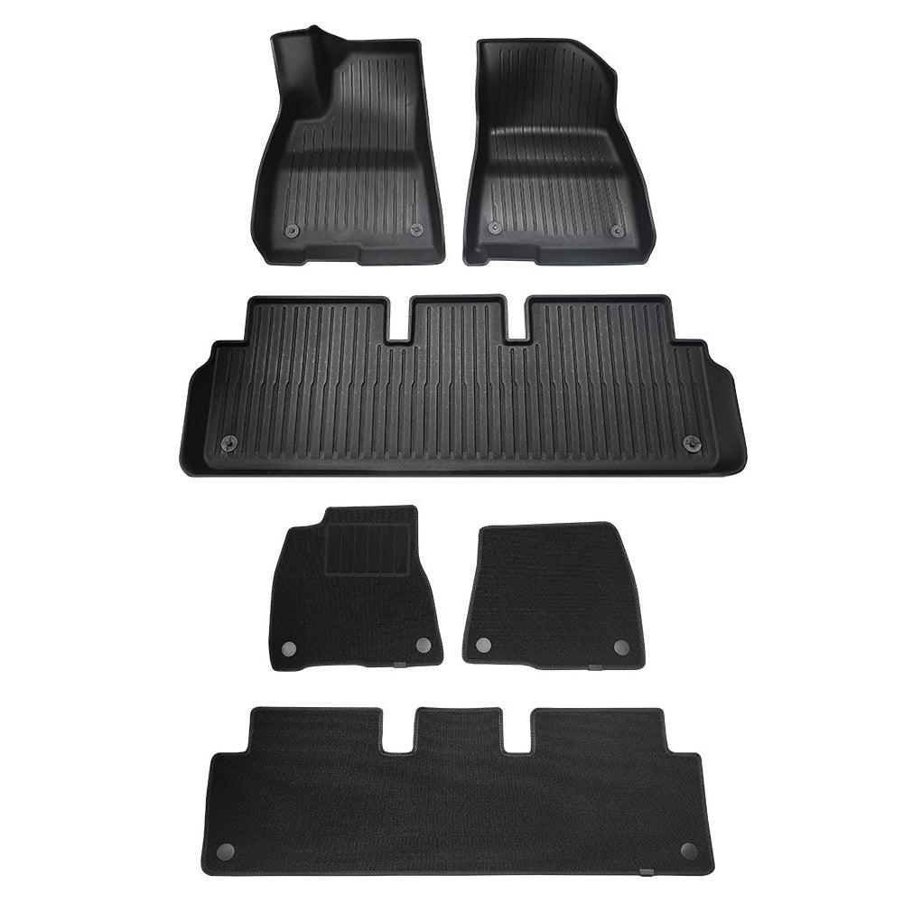 Tesla Model 3 Floor Mats All Weather Double Layer Flocking TPE (2021-2023) - TESLAUNCH