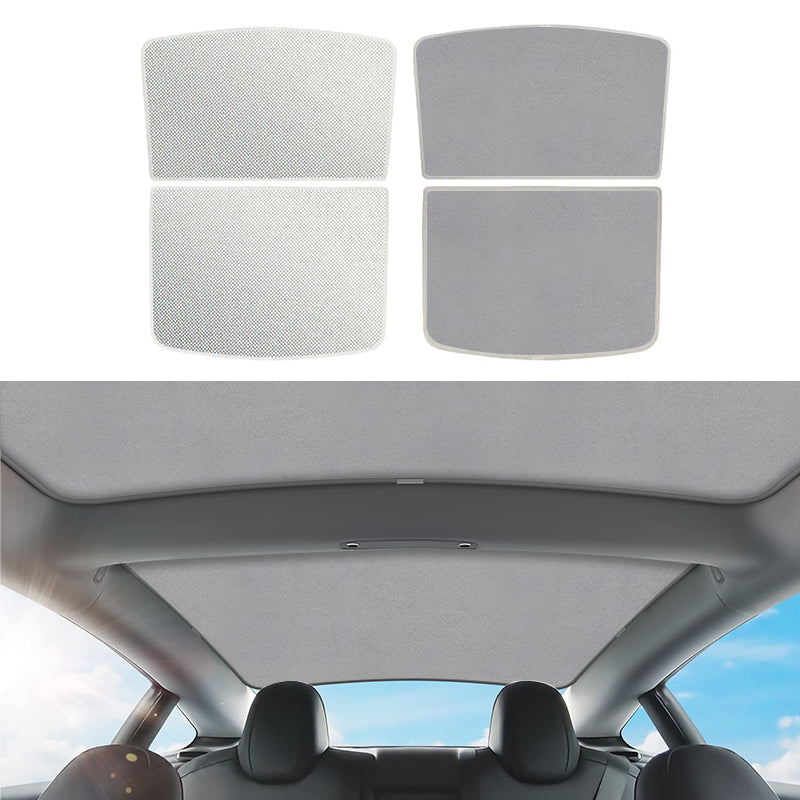 Alcantara Zamsz Ice Crystal Podwójna izolacja Osłona przeciwsłoneczna dachu Tesla Model 3/Y