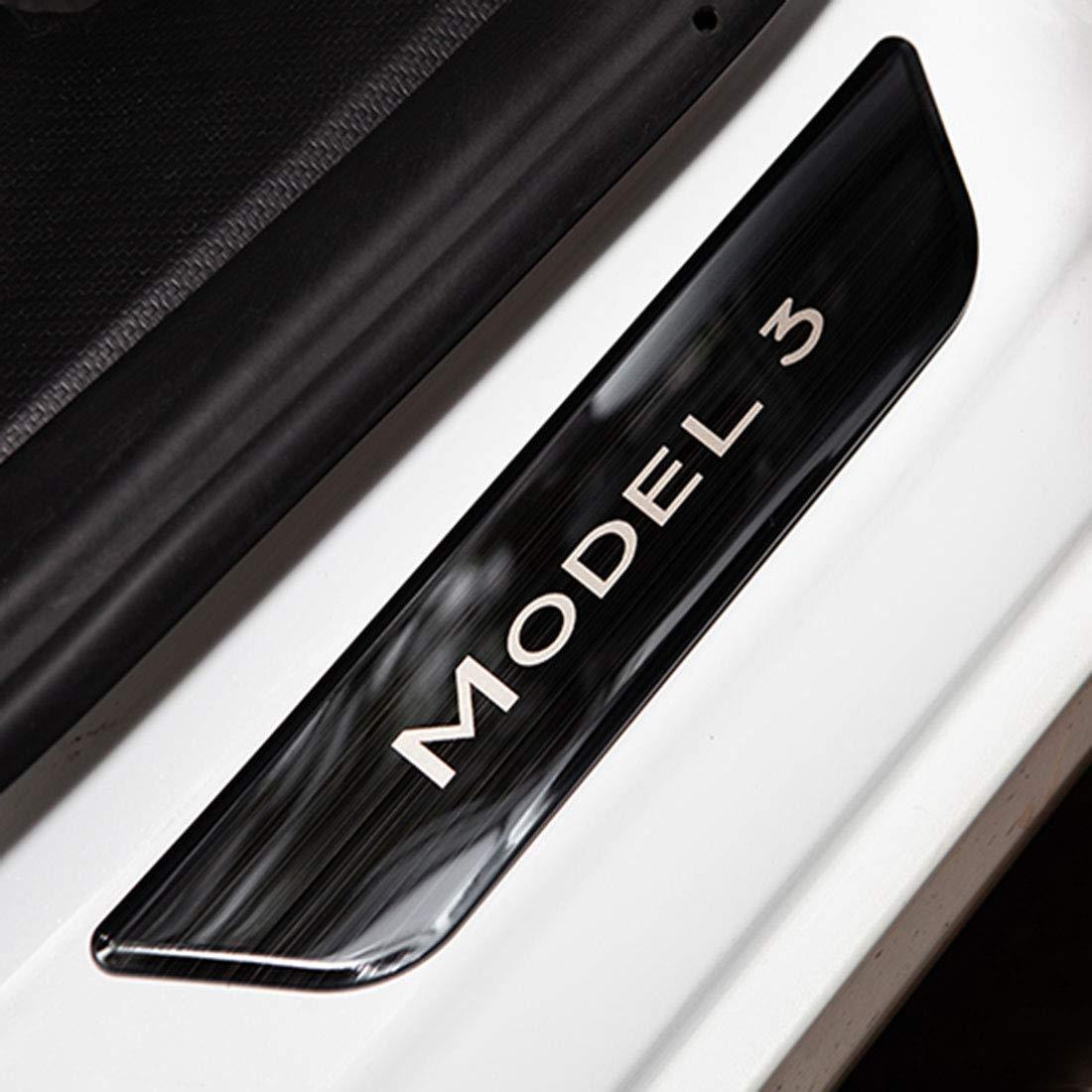 Tesla Model 3 Front / Real Door Sill Cover Protector (4 pcs) (2017-2023) - TESLAUNCH