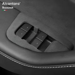 Alcantara Window Switch Button Covers (4 Pcs) For Tesla Model 3/Y (2017-2023)-for Left Hand Drive