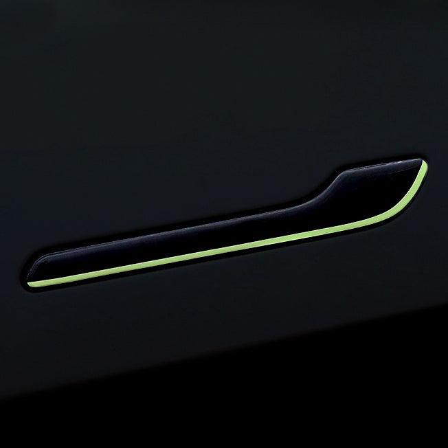 4 Uds. Cubierta protectora de manija de puerta luminosa para coche, Kit de  manija adhesiva, accesorios de estilo automático para Tesla modelo 3 Y  modelo – Los mejores productos en la tienda