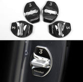 Model 3 & Y Door Latch Lock Covers CF Coated (Set Of 4) - TESLAUNCH