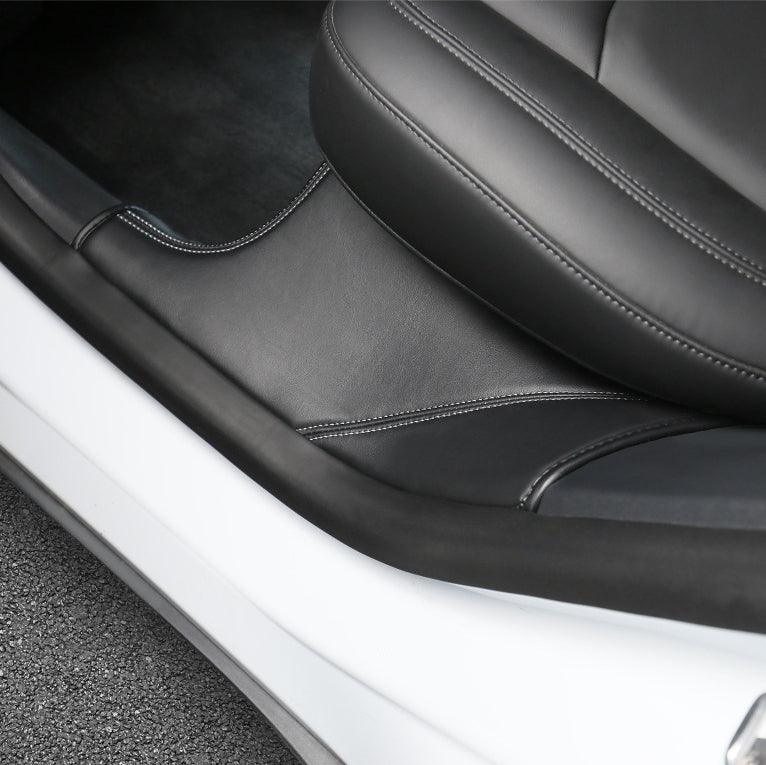 Tesla Model Y Built-in Door Sill Protector / Rear Inner Door Leather Pad Accessories (2 Pcs) (2020-2023) - TESLAUNCH
