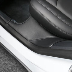 Tesla Model Y Built-in Door Sill Protector / Rear Inner Door Leather Pad Accessories (2 Pcs) (2020-2023) - TESLAUNCH
