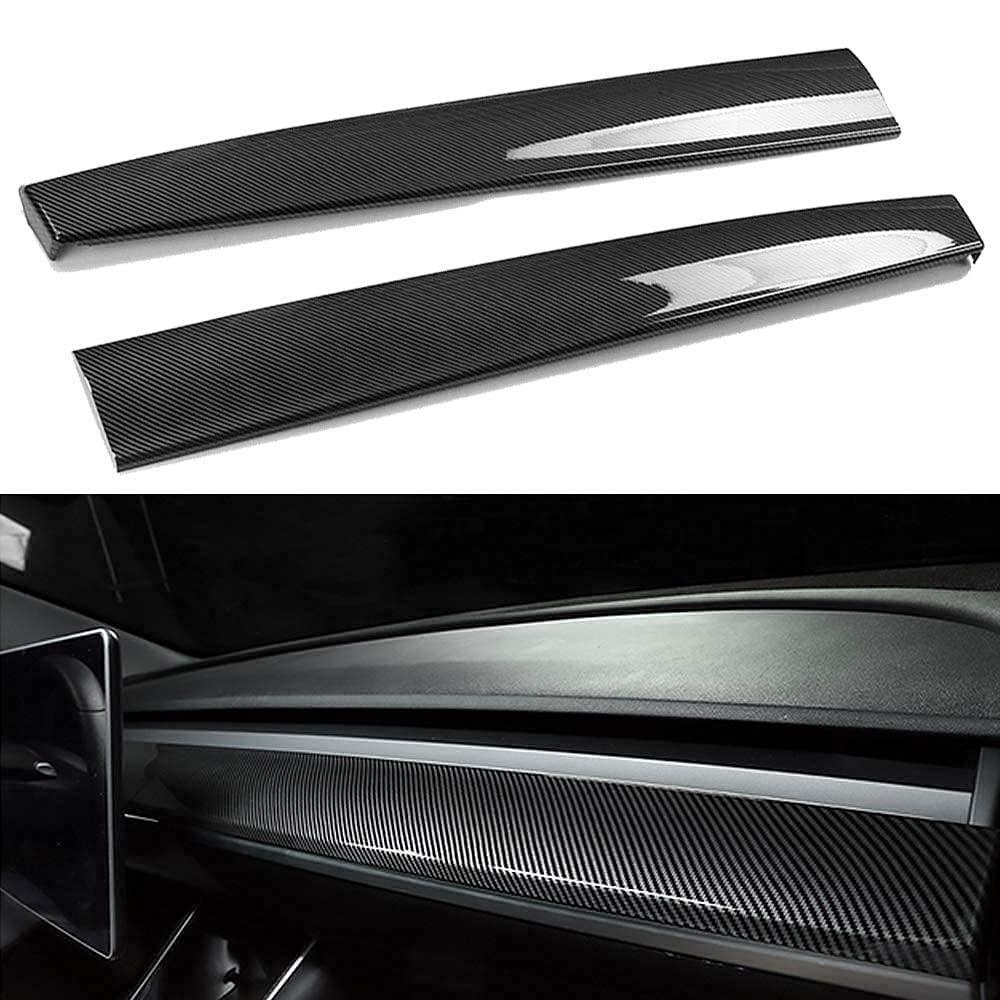 ShowEv Tesla Model Y Dashboard Cover Matte Carbon Fiber Pattern Dash Cover  Wrap