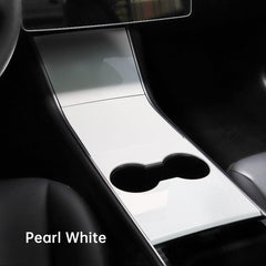 Model 3/Y Center Console Cover for Tesla, Decoration Wrap Kit (Carbon Fiber Pattern ABS) (Gen.1) (2017-2020)