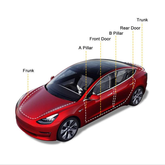 Model 3/Y Sada těsnění dveří auta Zvukotěsné pryžové příslušenství pro Tesla(2017–2025)
