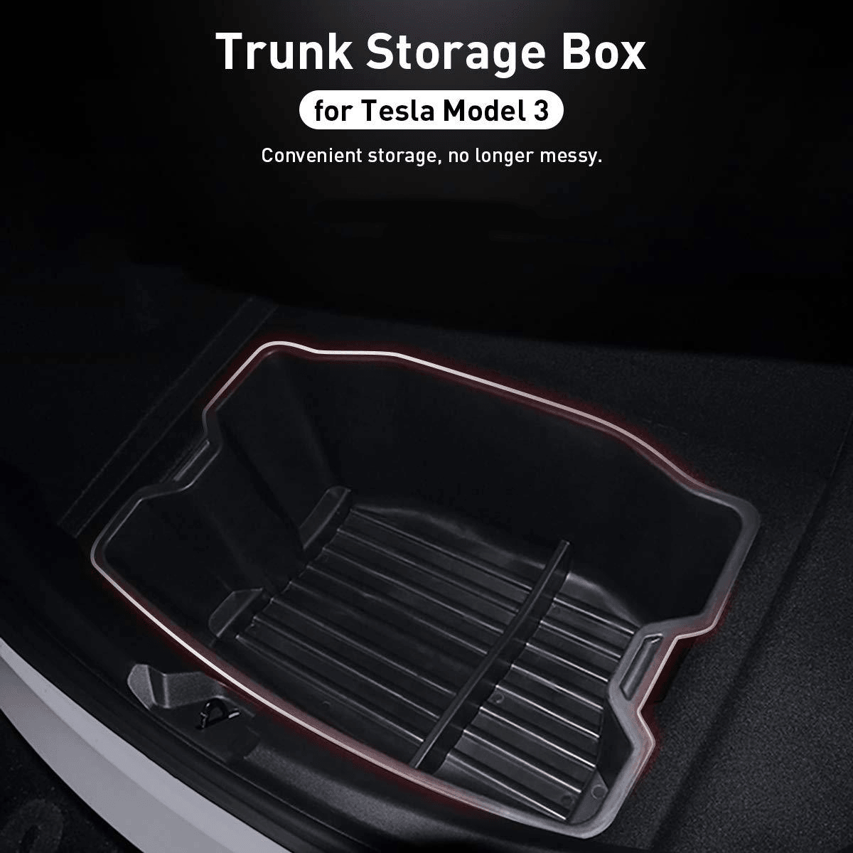 Boîte de rangement pour coffre arrière Tesla Model 3 - Équipement auto