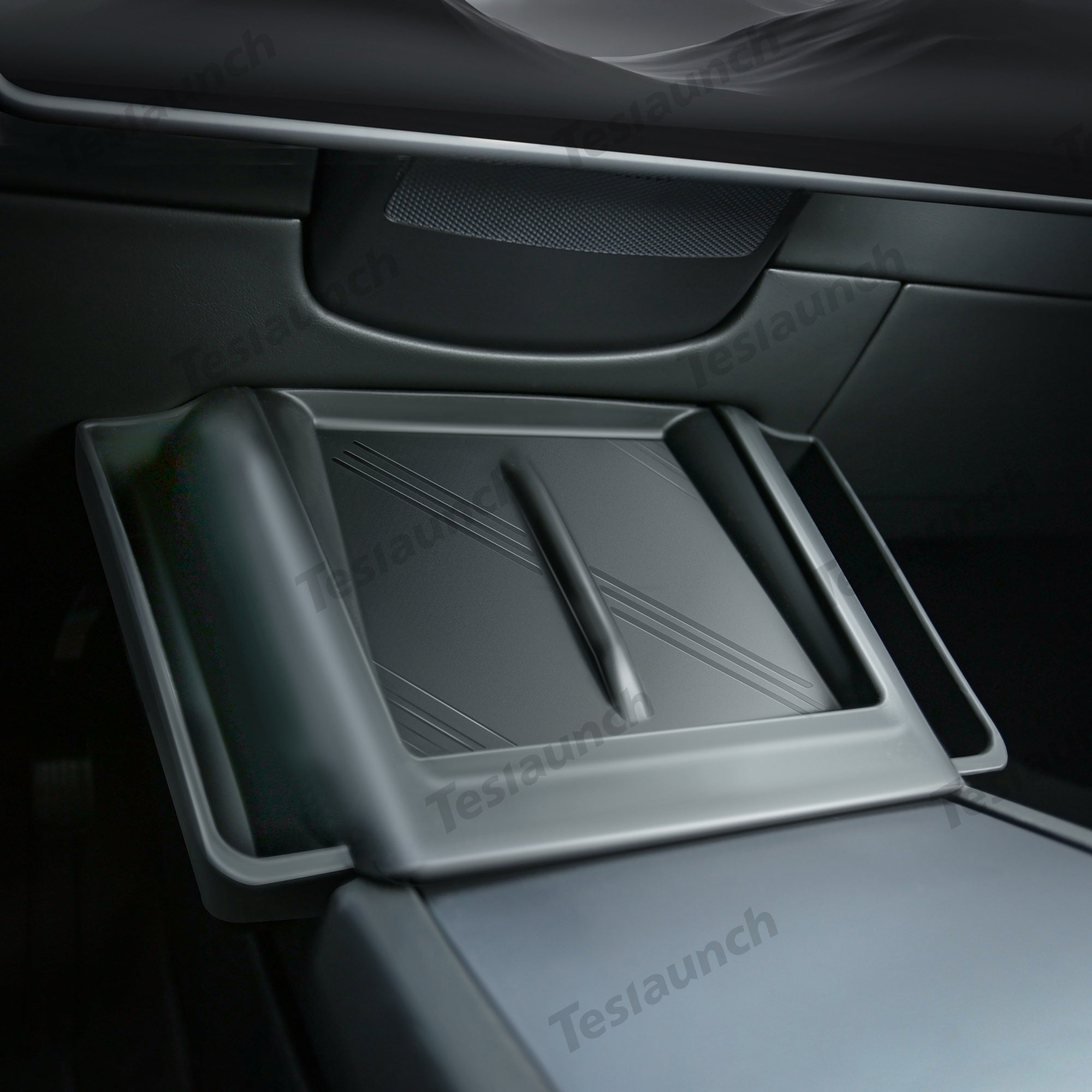 2024 Model 3 Highland Central Control Wireless Charging  Silikon-Pad-Aufbewahrungsbox für Tesla - Schwarz
