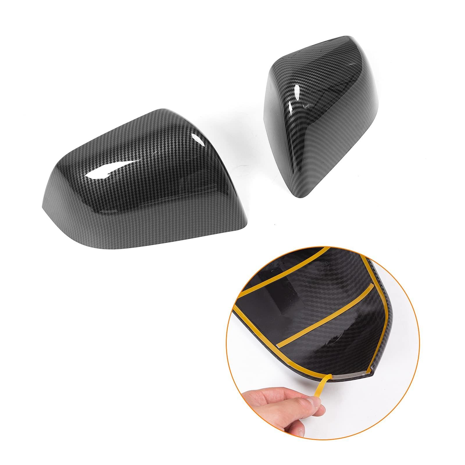 Model Y Side Door Mirror Cover (Carbon Fiber Pattern ABS) (1 pair) (2020-2023) - TESLAUNCH