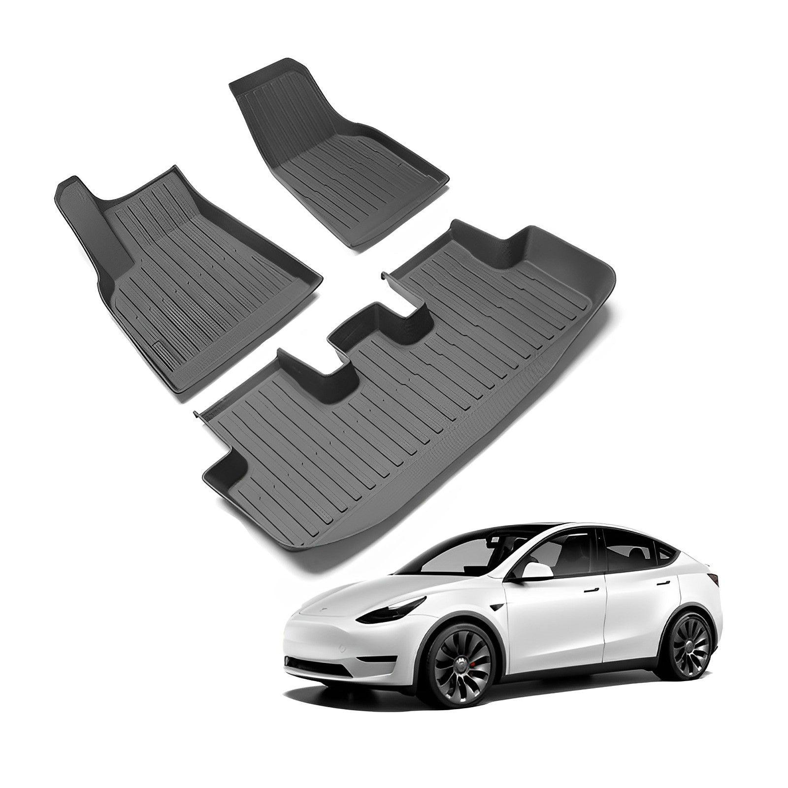 Tesla Model Y Tapis de sol pour coffre toutes saisons, tapis de coffre de  voiture, 2023, 2022, 2021, 2020, 7 places, noir, en plastique TPE