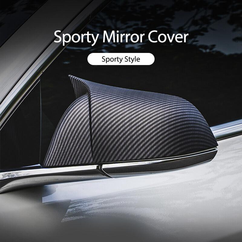 Tesla Model 3 GT Style Carbon Fiber Mirror Caps (Carbon Fiber Pattern ABS) (1 pair) (2017-2023) - TESLAUNCH