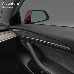 Alcantara Interior Front Door Trim Panel Caps (2 PCS) for Tesla Model 3 (2021-2023) and Model Y 2023-2024 - T-Launch