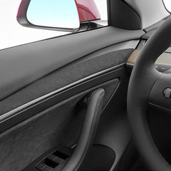 Alcantara Interior Front Door Trim Panel Caps (2 PCS) for Tesla Model 3 (2021-2023) and Model Y 2023-2024 - T-Launch