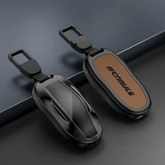 Alloy and Leather Key Fob Cover for Tesla Model 3/Y/S/X - T-Launch