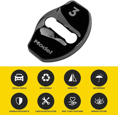 Model 3 & Y Door Latch Lock Covers CF Coated (Set Of 4) - TESLAUNCH