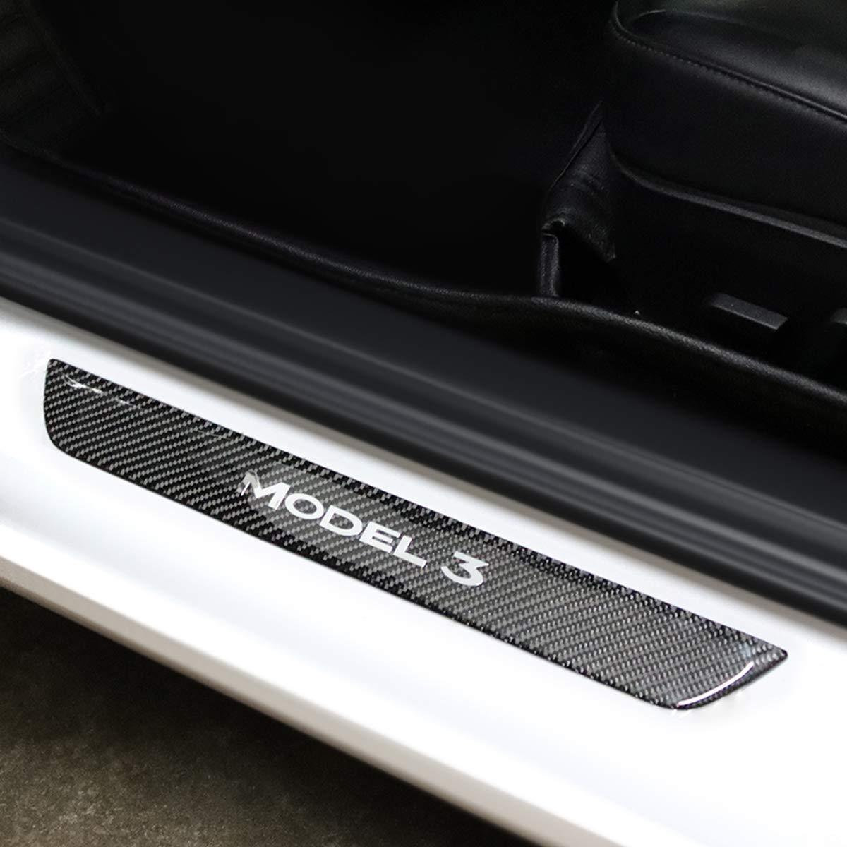 Tesla Model 3 couvre-seuils de porte avant/réels (4 pièces) (2018