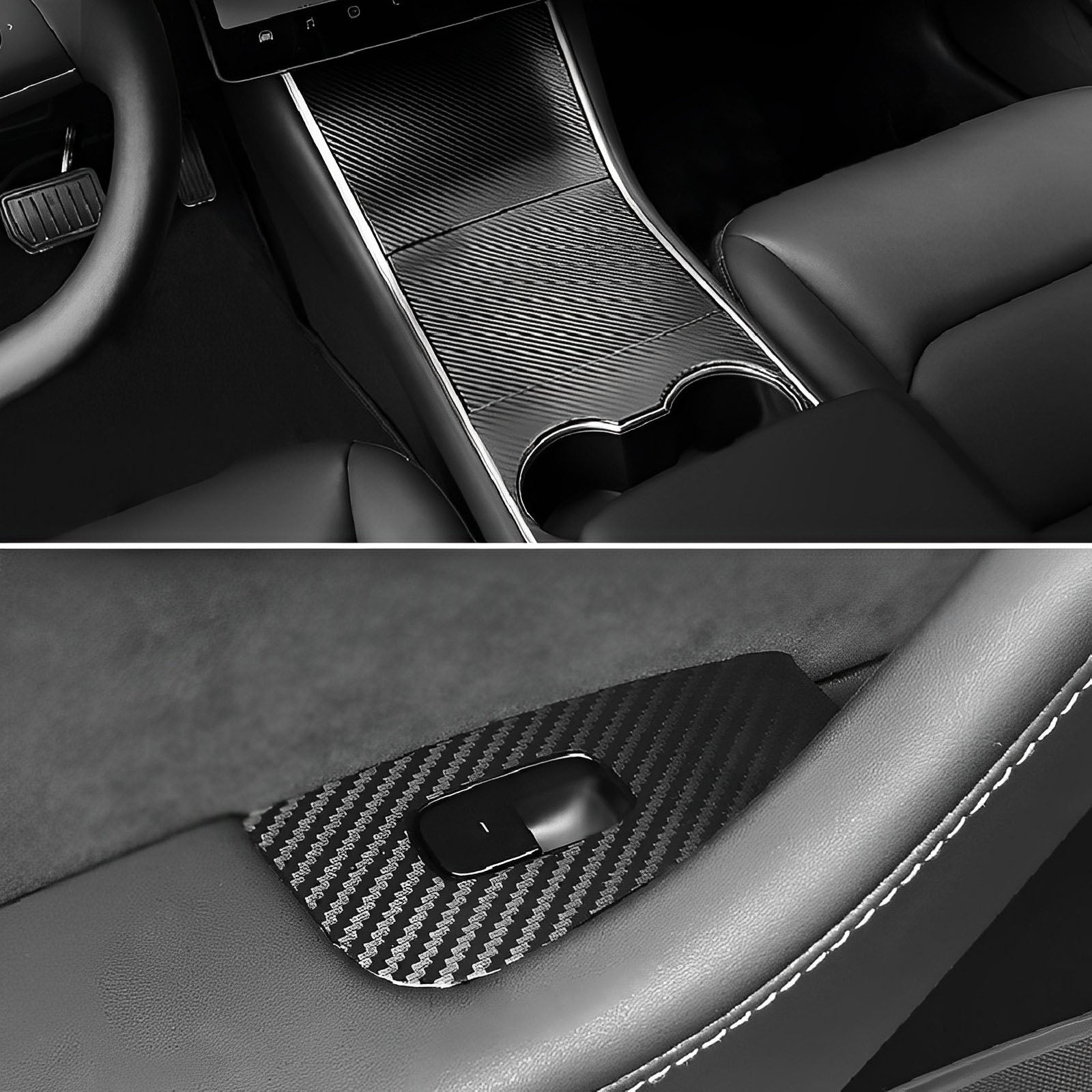 Tesla Carbon Fiber Interior Wrap Kit Aufkleber für Model 3 – TESLAUNCH