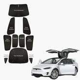 Model X(2015-2025) Solskjerming og varmeisolerende gardiner for Tesla Ugjennomsiktig solskjerm for camping og daglig bruk