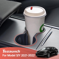 Model ملحق تثبيت حامل الأكواب مقاس 3/Y Tesla, حامل أكواب بمشبك حد الانزلاق في فتحة وحدة التحكم المركزية (2021-2023)