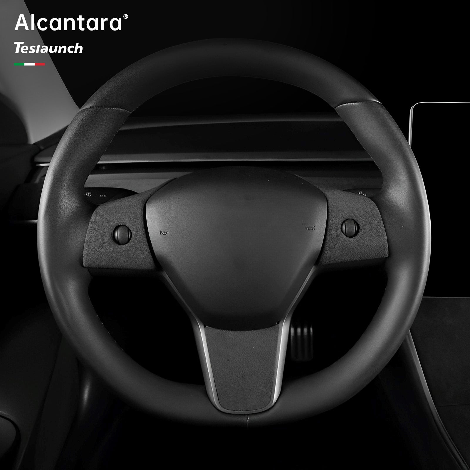 Tesla Coprivolante in Alcantara per Model 3/Y (2017-2023), Charcoal Black