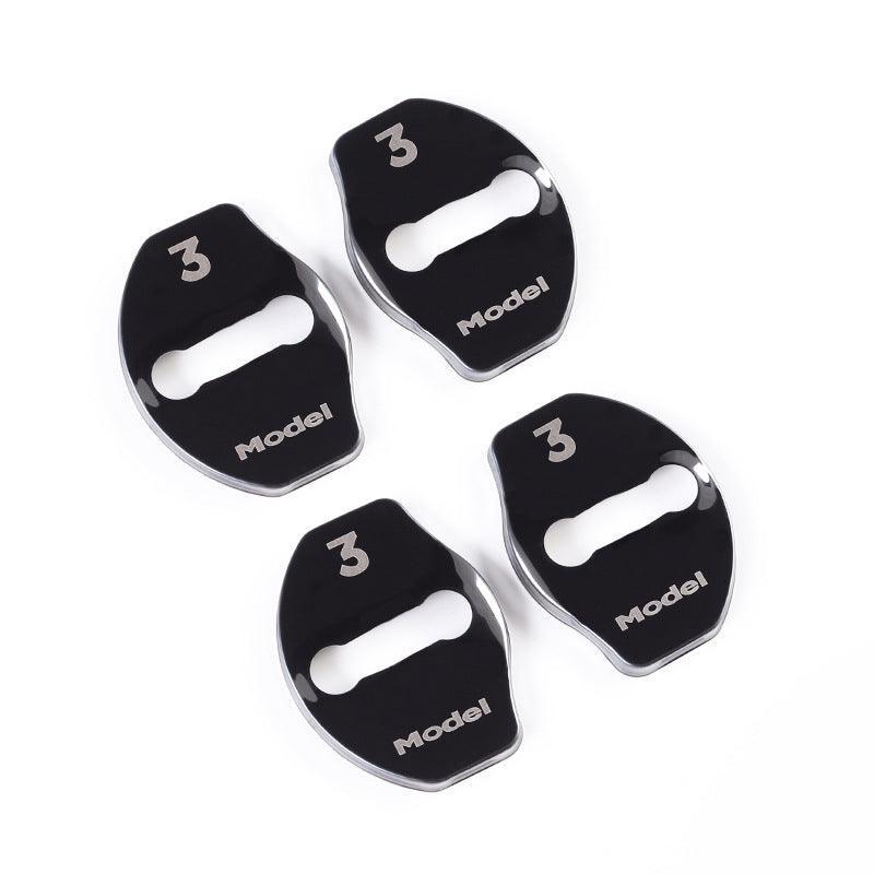 Model 3 & Y Door Latch Lock Covers CF Coated (Set Of 4) - TESLAUNCH