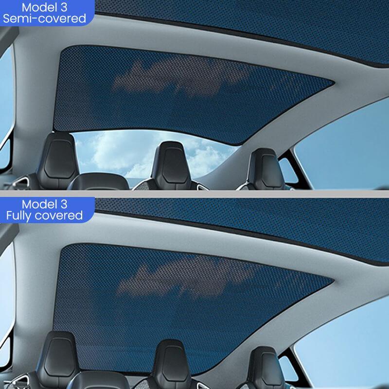Glass Roof / Sunroof Sunshade for Tesla Model 3(2021-2023) Sun Visor Accessories - TESLAUNCH