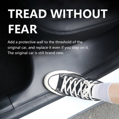 Kolfiberfärg Dörrtröskelskydd + Trunk Tröskelskydd för Tesla Model Y 2021-2024