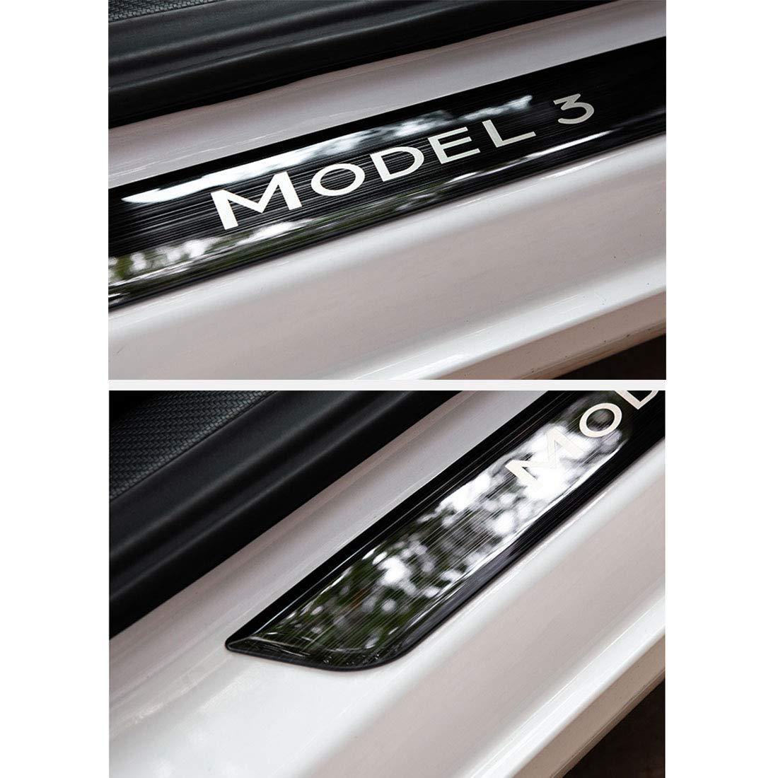 Tesla Model 3 Front / Real Door Sill Cover Protector (4 pcs) (2017-2023) - TESLAUNCH